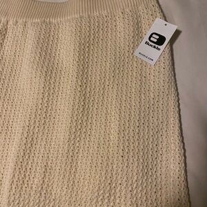 Buckle Cream Maxi Skirt